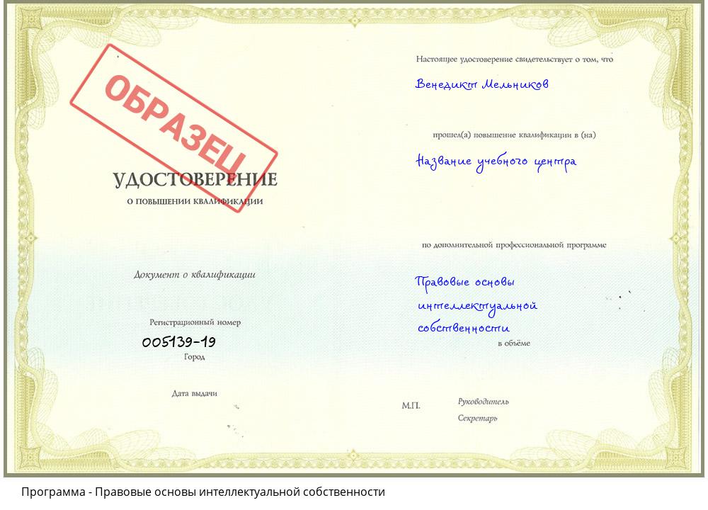 Правовые основы интеллектуальной собственности Южно-Сахалинск