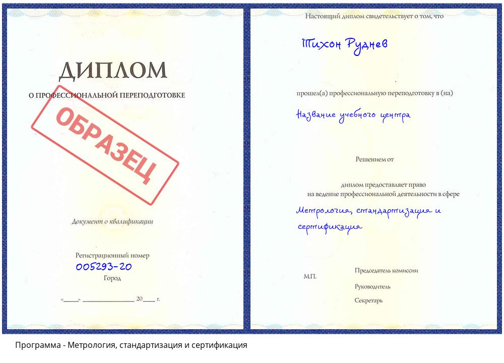 Метрология, стандартизация и сертификация Южно-Сахалинск